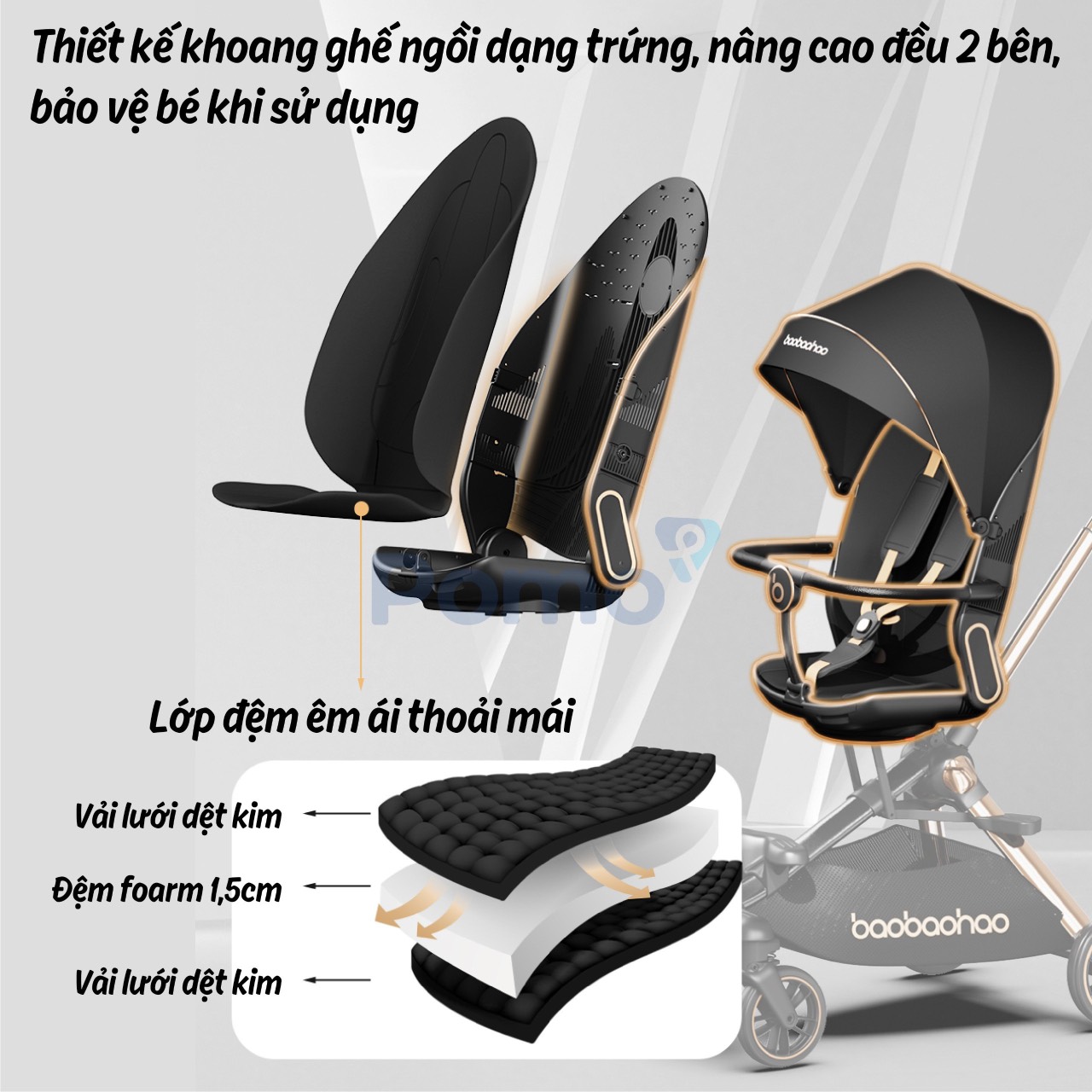 Xe đẩy Baobaohao V16 cho bé - Mẫu xe trendy nhất mùa hè năm 2024