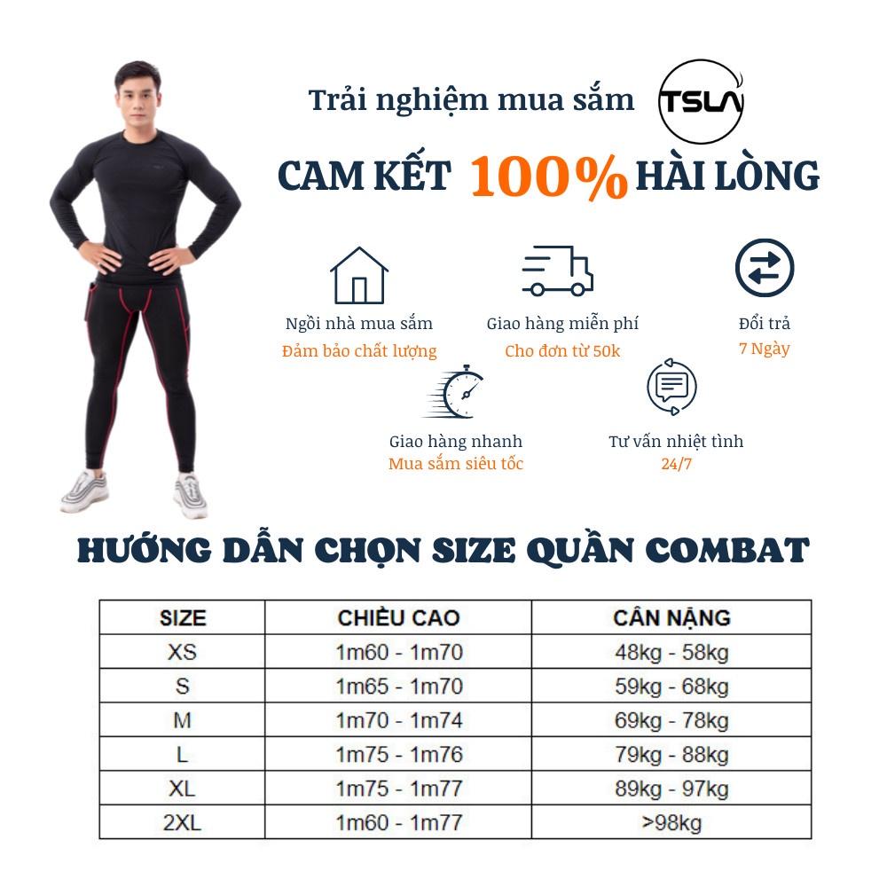 Quần legging Pro Combat thể thao nam bó cơ TSLA dạng lửng co giãn 4 chiều TSL2013