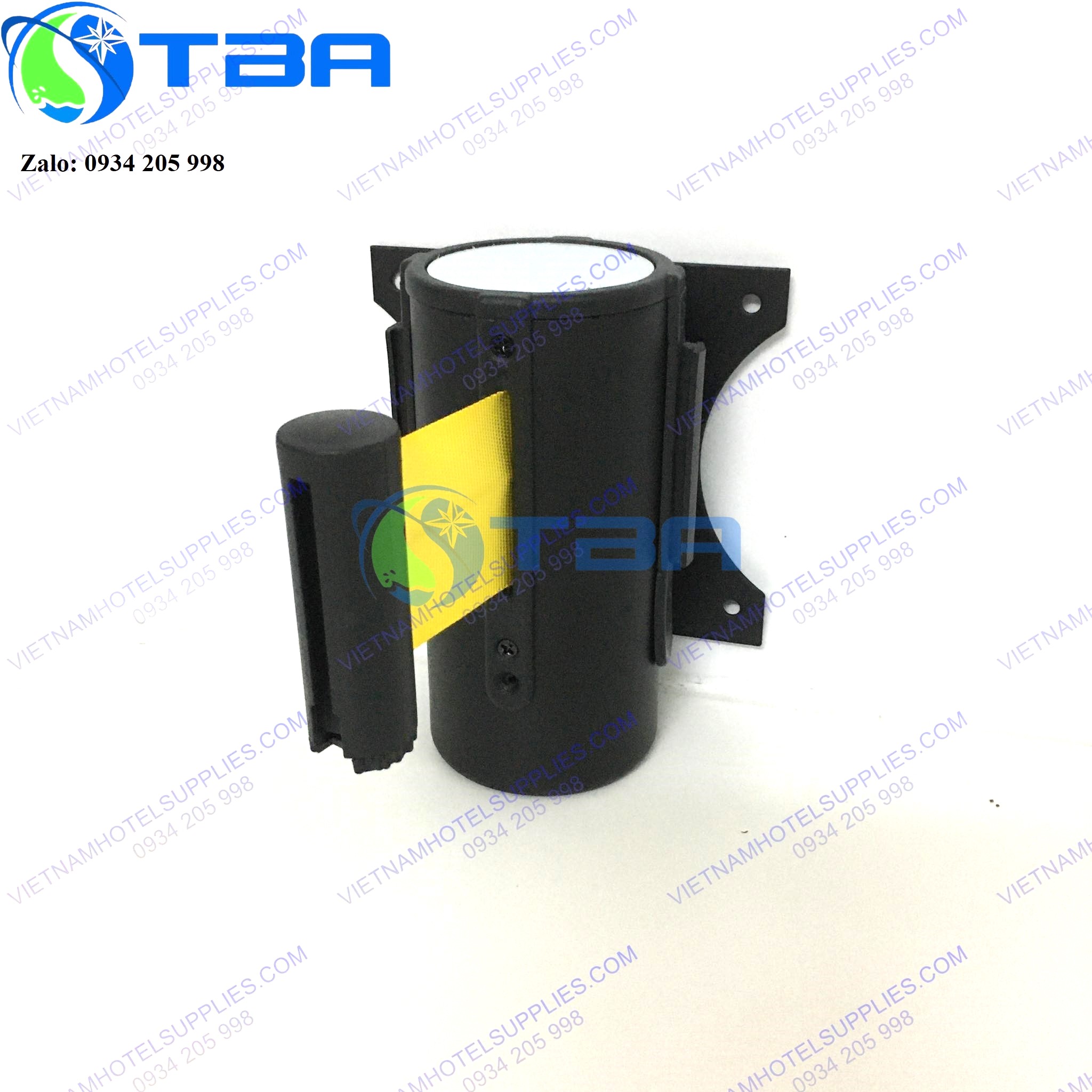 Trị chắn gắn tường màu đen 3m với dây căng màu vàng nhập khẩu cao cấp