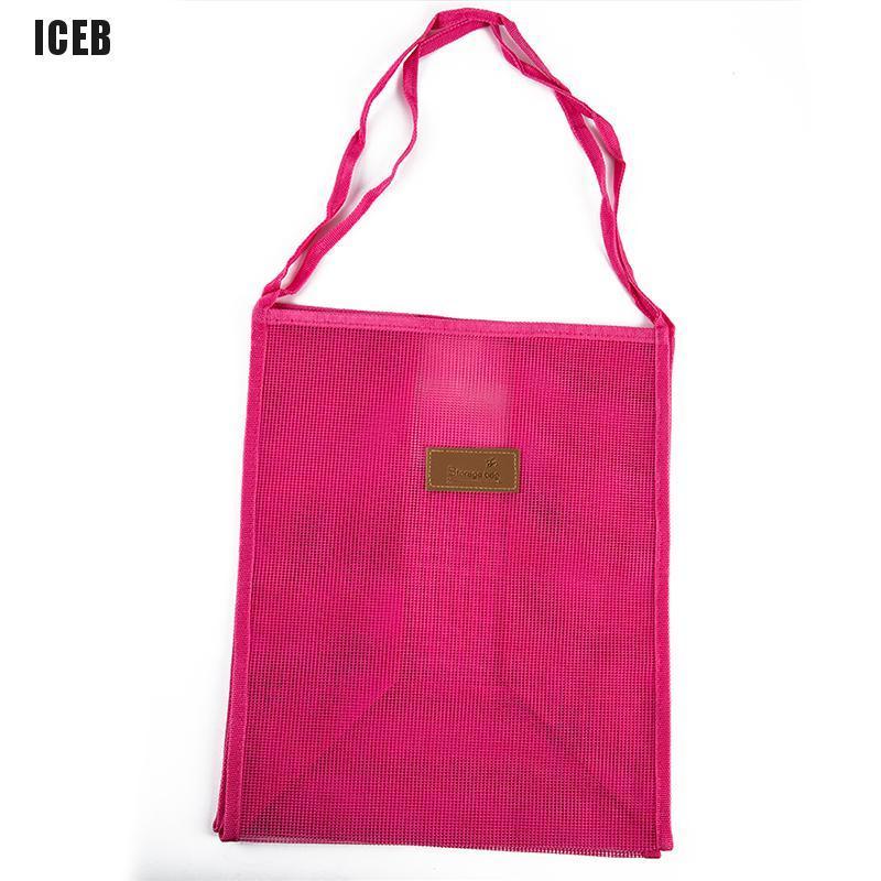 iceb Women's Transparent Mesh Single Shoulder Bag All-Match Shopping Beach Net Bag