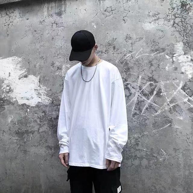 Áo Thun Trơn Tay Dài Oversize Form Rộng, Vải Cotton 75