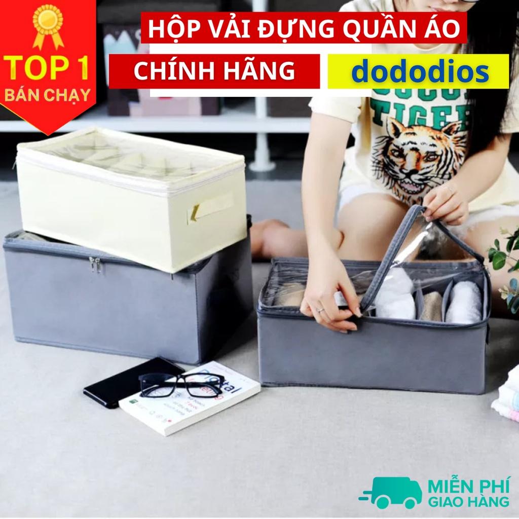 Hộp Vải Đựng Quần Áo, Hộp Để Quần Áo, Khăn Tắm, Đồ Lót Có Khóa Kéo Mặt Kính Ni Lông Nhiều Ngăn Tiện Ích DoDoDios