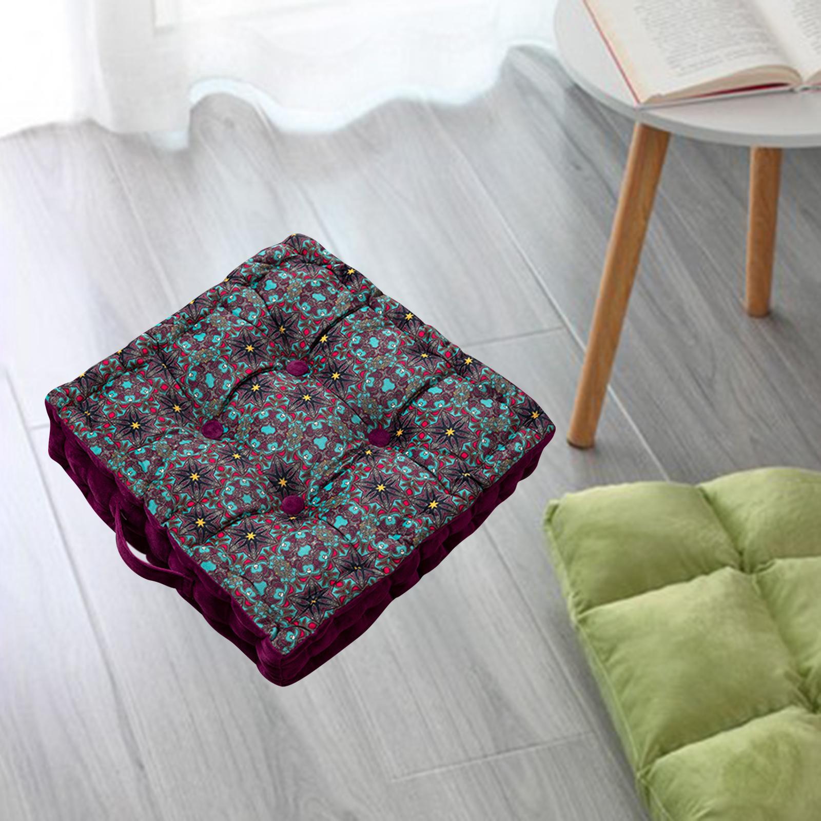 Seat Cushion Stool Pad Seat Mat Print with Handle Vintage for Bedroom Sofa