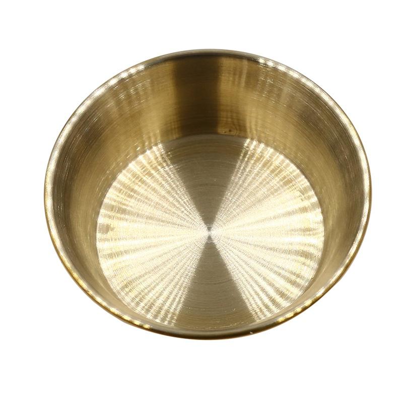 Round Stainless Steel Seasoning Dish Plate Ketchup Sauce Rice Container Kitchen Picnic Supplies