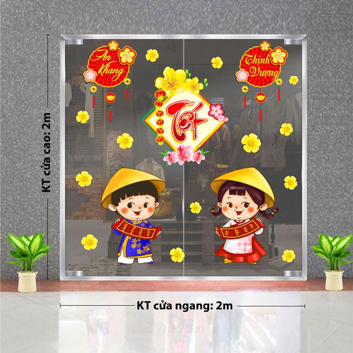 DECAL TRANG TRÍ TẾT 2024 CHO CỬA HÀNG MẮT KÍNH