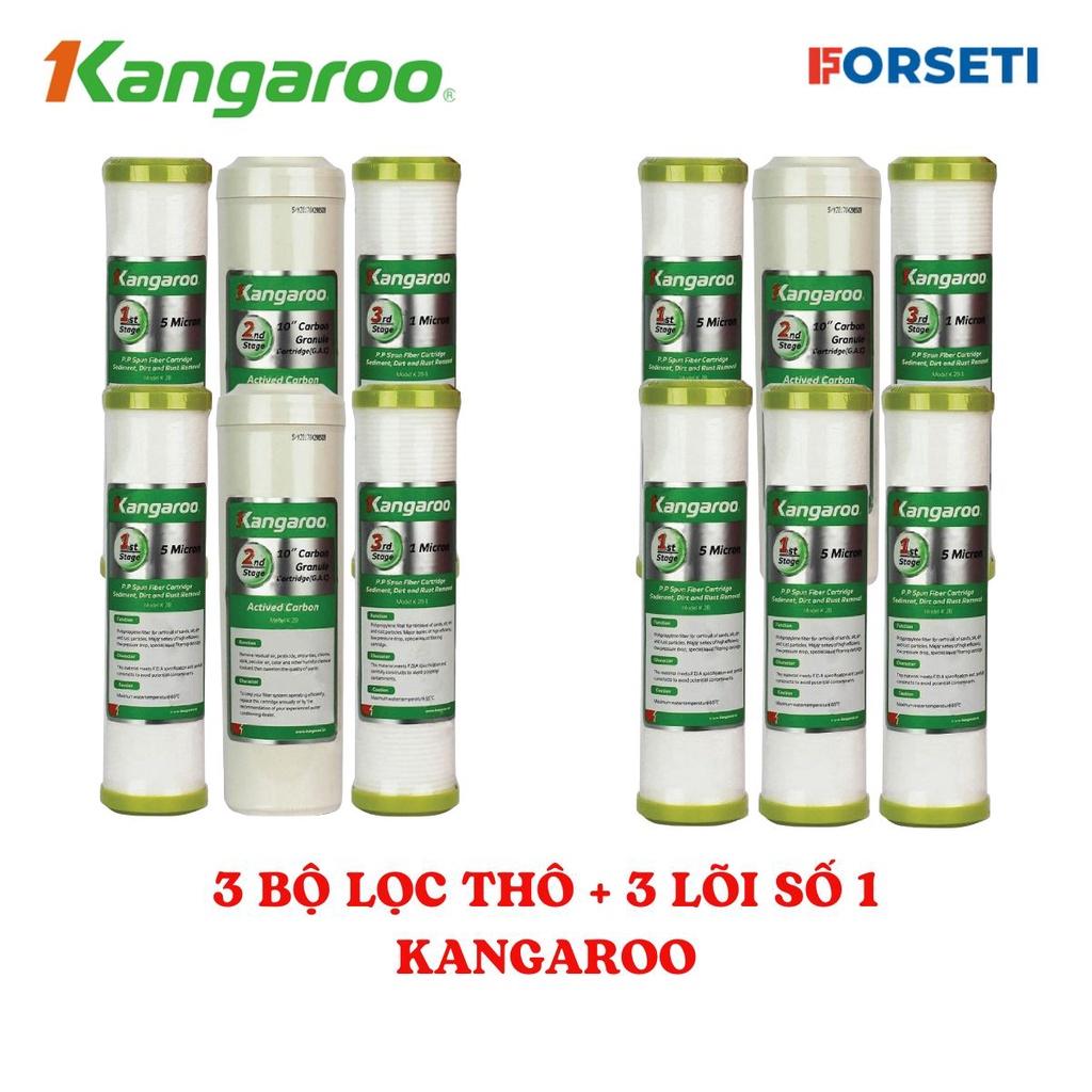 Combo 3 bộ lọc thô 123 + 3 lõi số 1 cho máy Kangaroo Hàng chính hãng