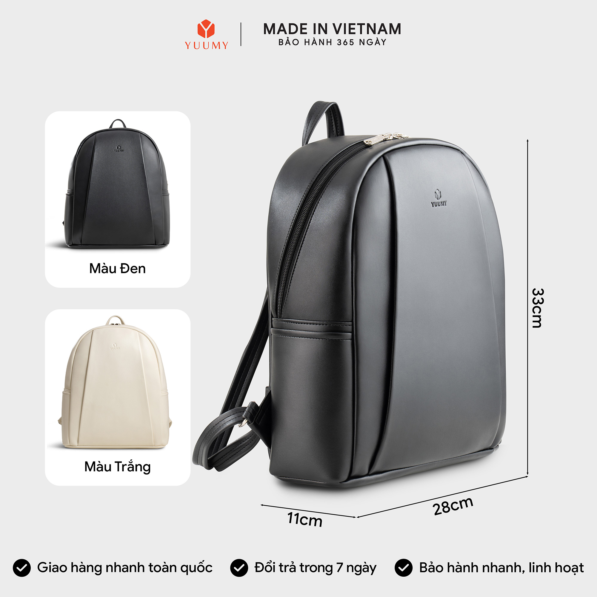 Balo Yuumy ( Thời trang nữ basic cỡ lớn - Balo da Seasand YBA111 )