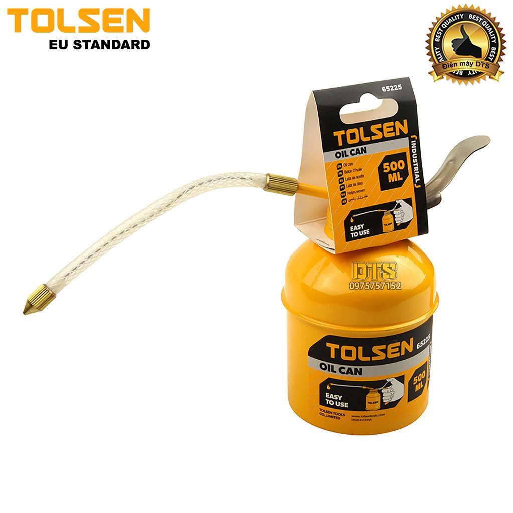 Bình châm nhớt công nghiệp kim loại cho máy móc cơ khí, ống nhựa dẻo TOLSEN 500ml - Tiêu chuẩn Châu Âu