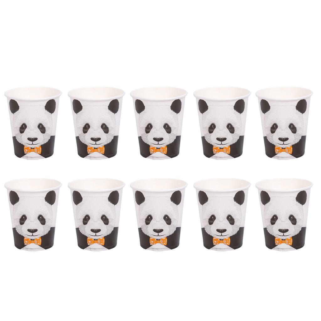 10Pcs Panda Paper Party Plates Cups Birthday Wedding Tableware 10Pcs Paper