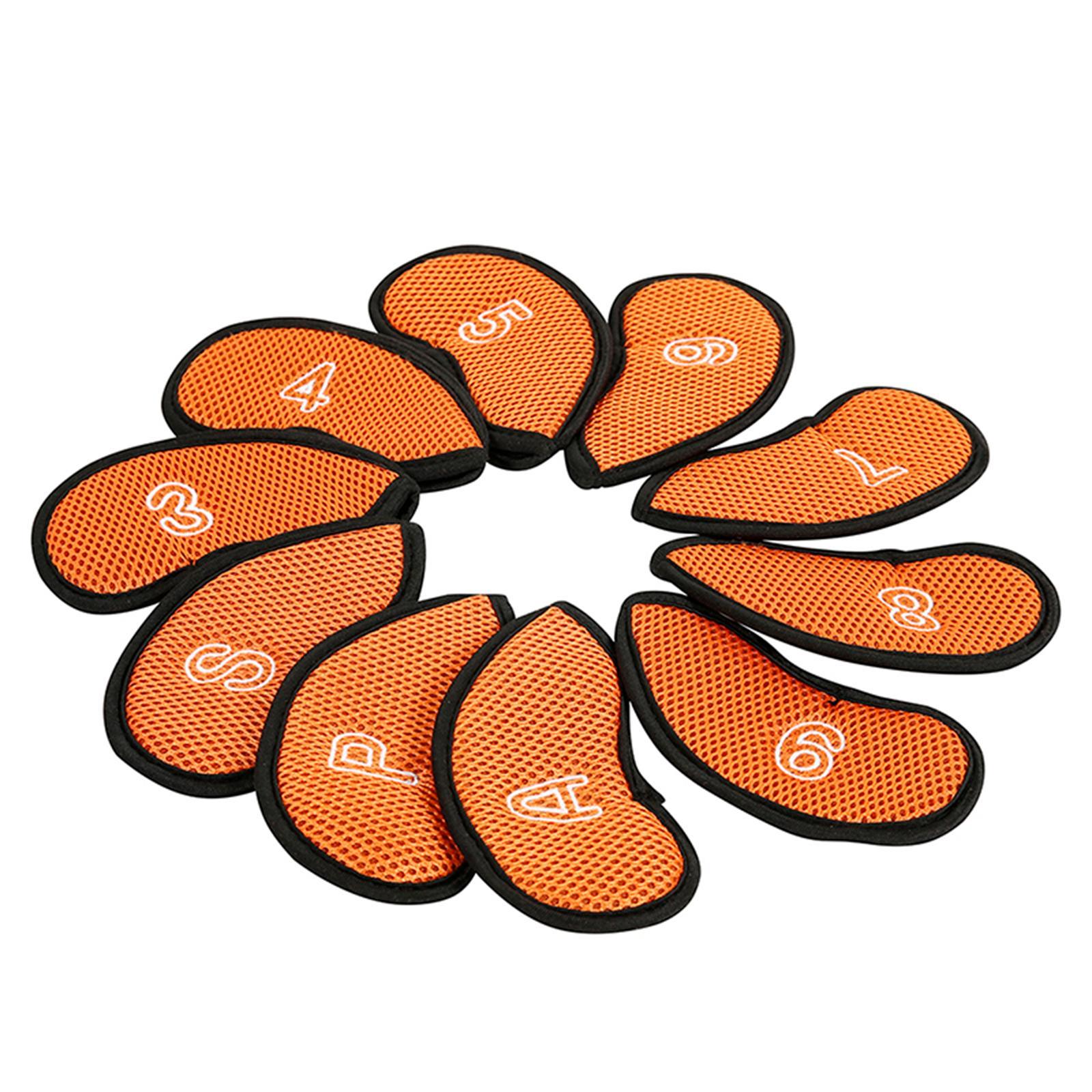 10x Golf Club Headcovers with Large Number Mark Golf Training Equipment Protector Cases Golf Iron Covers Set for Putters Golfers Display
