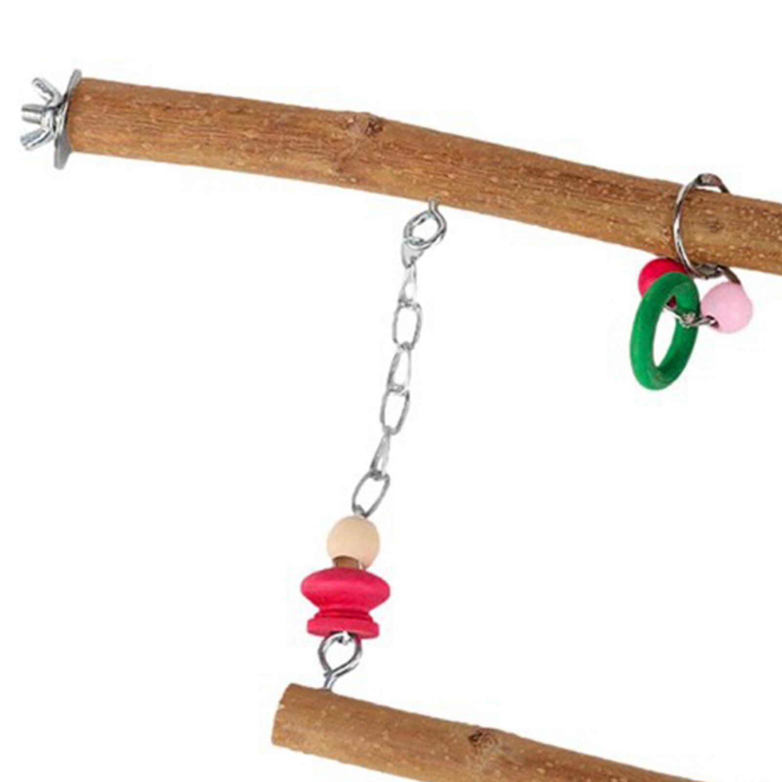 Bird Parrot Swing Chewing Toys Wooden Bird Toys for Finch Cockatiel Parakeet