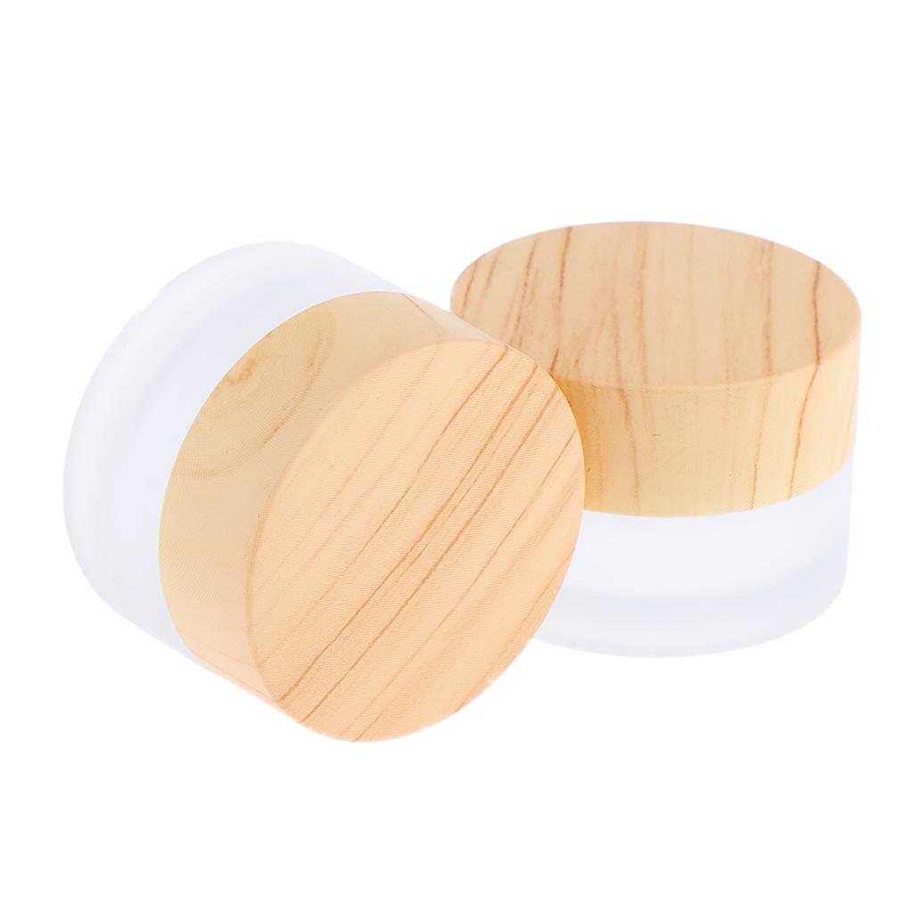 5/10/15/30/50g, Empty, Frosted Glass Pot Jars, Cosmetic Containers, 2pcs