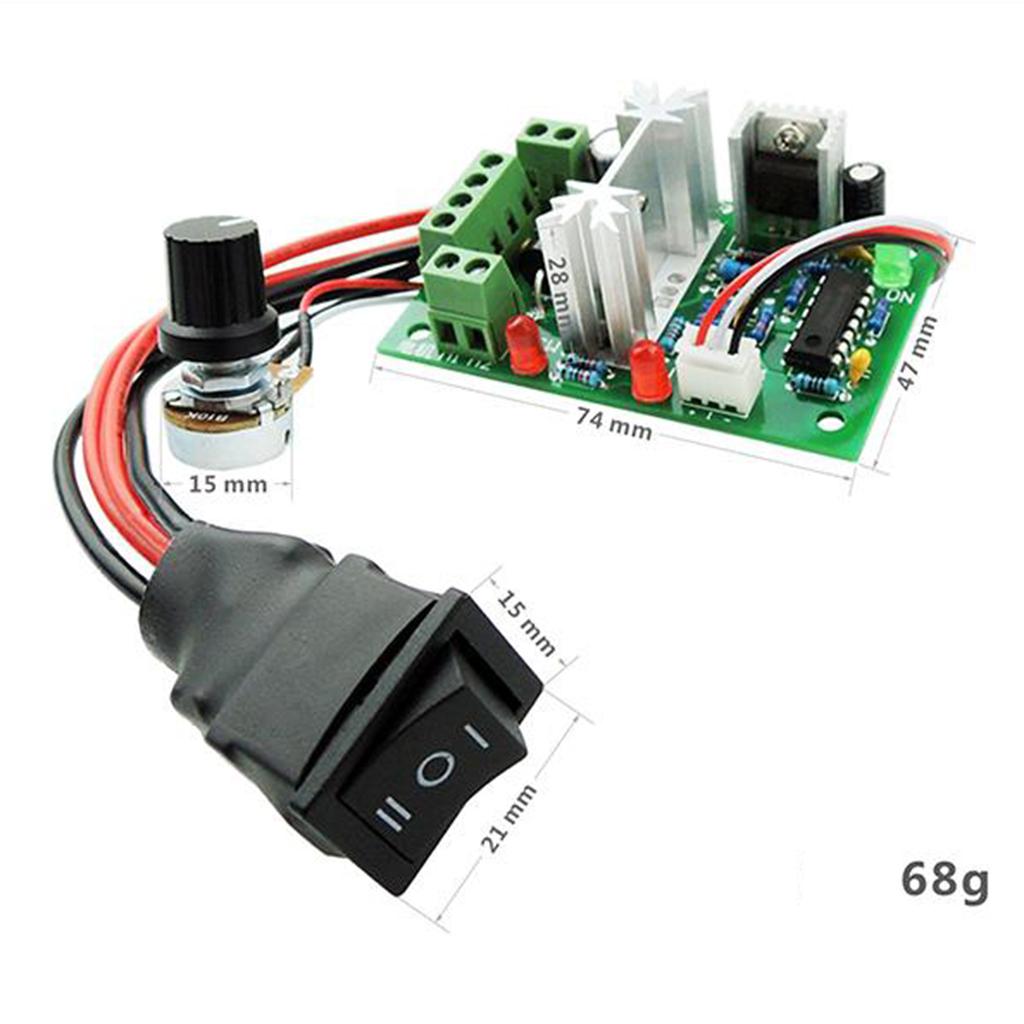 DC 6-30V 10A PWM Motor  Controller CW CCW Reversible 12V 24V 30V