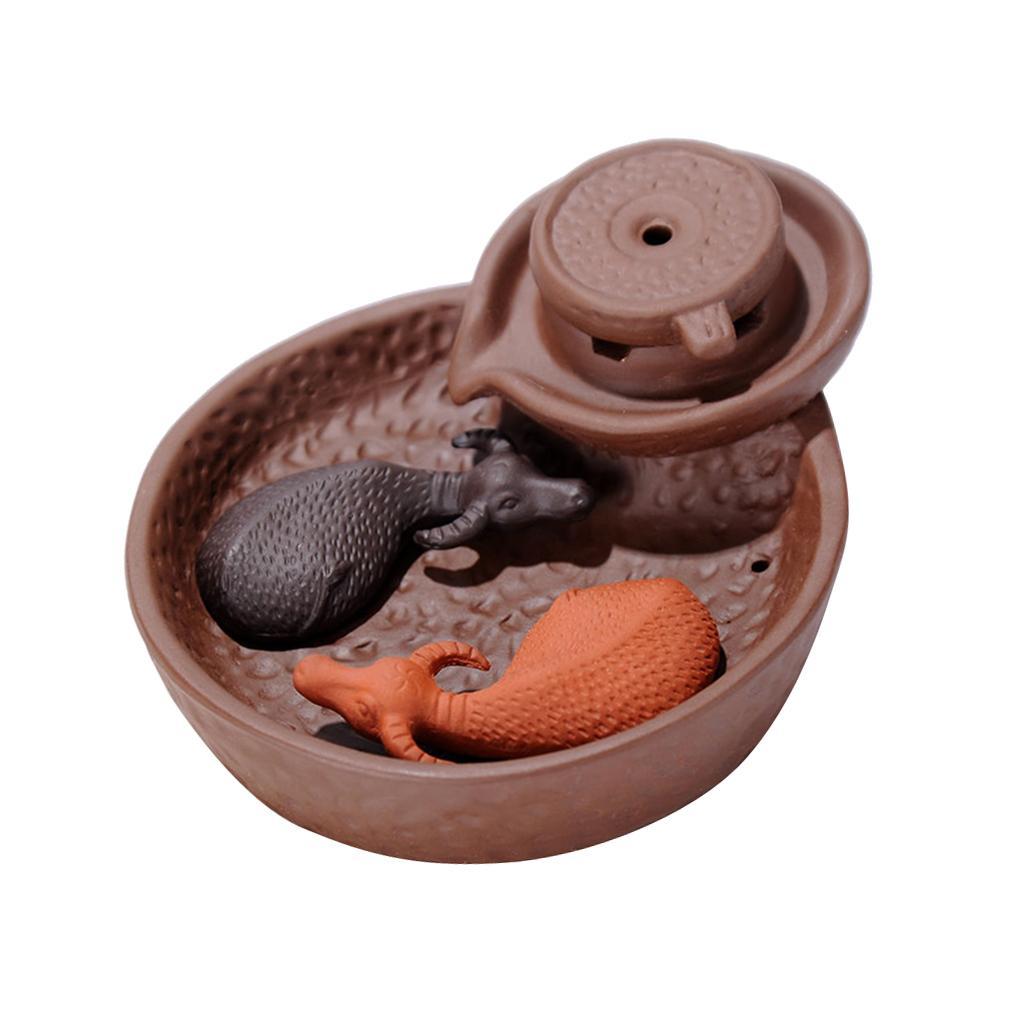 Incense Burner Backflow Censer Holder With 70pcs Sandalwood Incense Cones