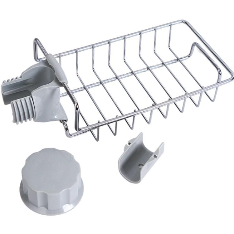 Kệ Để Đồ Rửa Chén Inox - Khay Inox Gắn Vòi Nước Bồn Rửa Chén Siêu Tiện Dụng