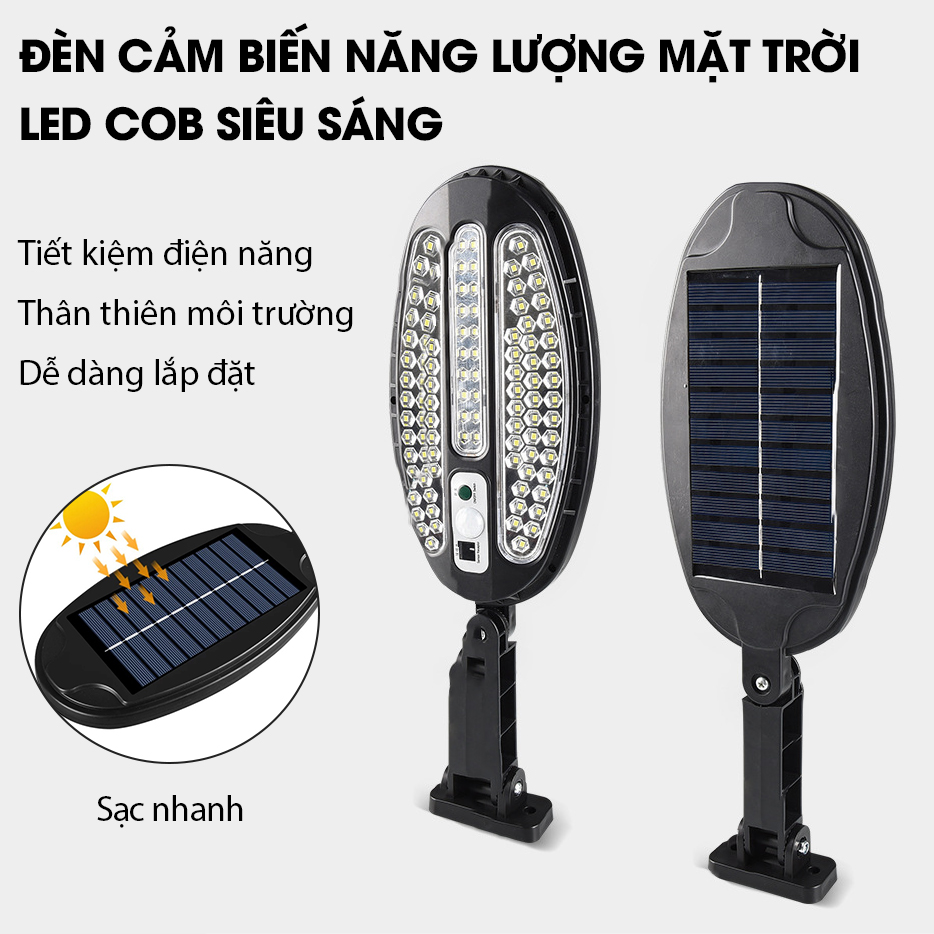 Đèn năng lượng mặt trời, đèn cảm biến bóng to LED COB siêu sáng- K1387