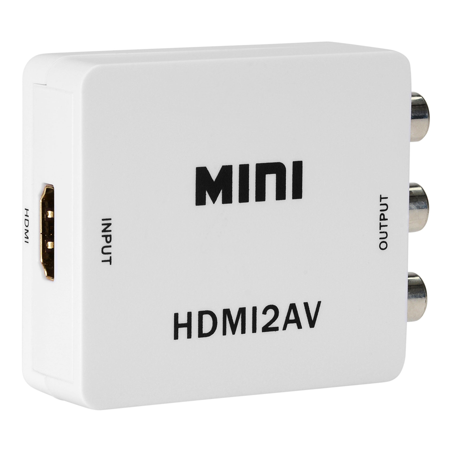 Hộp chuyển HDMI Ra AV, HDMI sang AV có CHIP dành Cho Laptop, Android Tivi Box - HTA-H2A - Hàng nhập khẩu