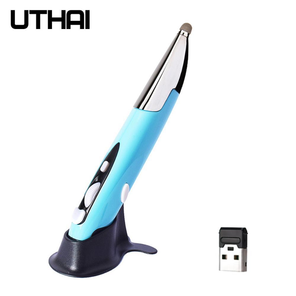 UTHAI DB32 USB Điện Dung Bút _ Không Dây + Chuột Không Dây 2.4G Bút Cá Tính Sáng Tạo Dọc Bút Hình Máy Tính Stylus Pin Chuột