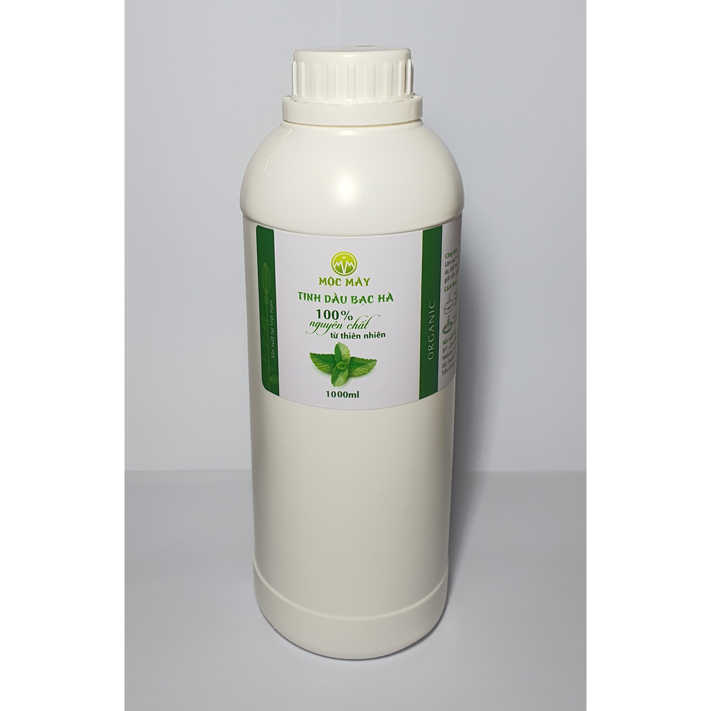 Tinh dầu Bạc hà chai 01Lít Mộc Mây - tinh dầu nguyên chất từ thiên nhiên - Có kiểm định - Chất lượng và mùi hương vượt trội