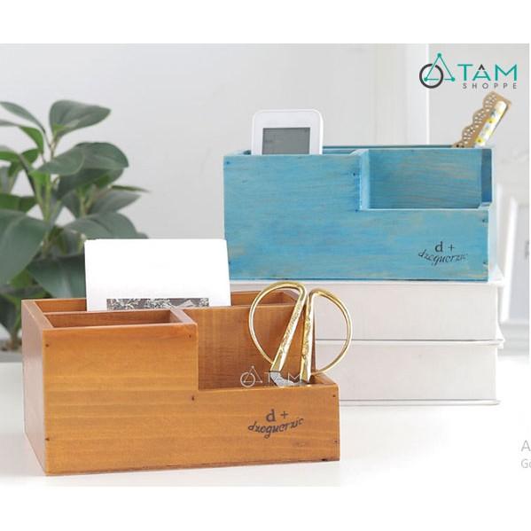 Hộp gỗ để bàn cắm bút số 05