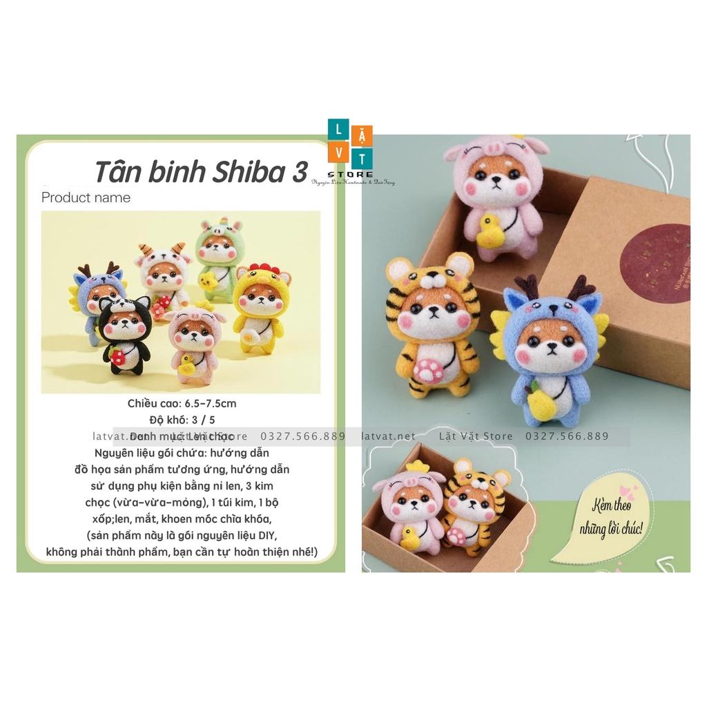 Bộ len chọc Tân Binh Shiba 12 con giáp, có hướng dẫn, quà tặng handmade ý nghĩa - Needle felting