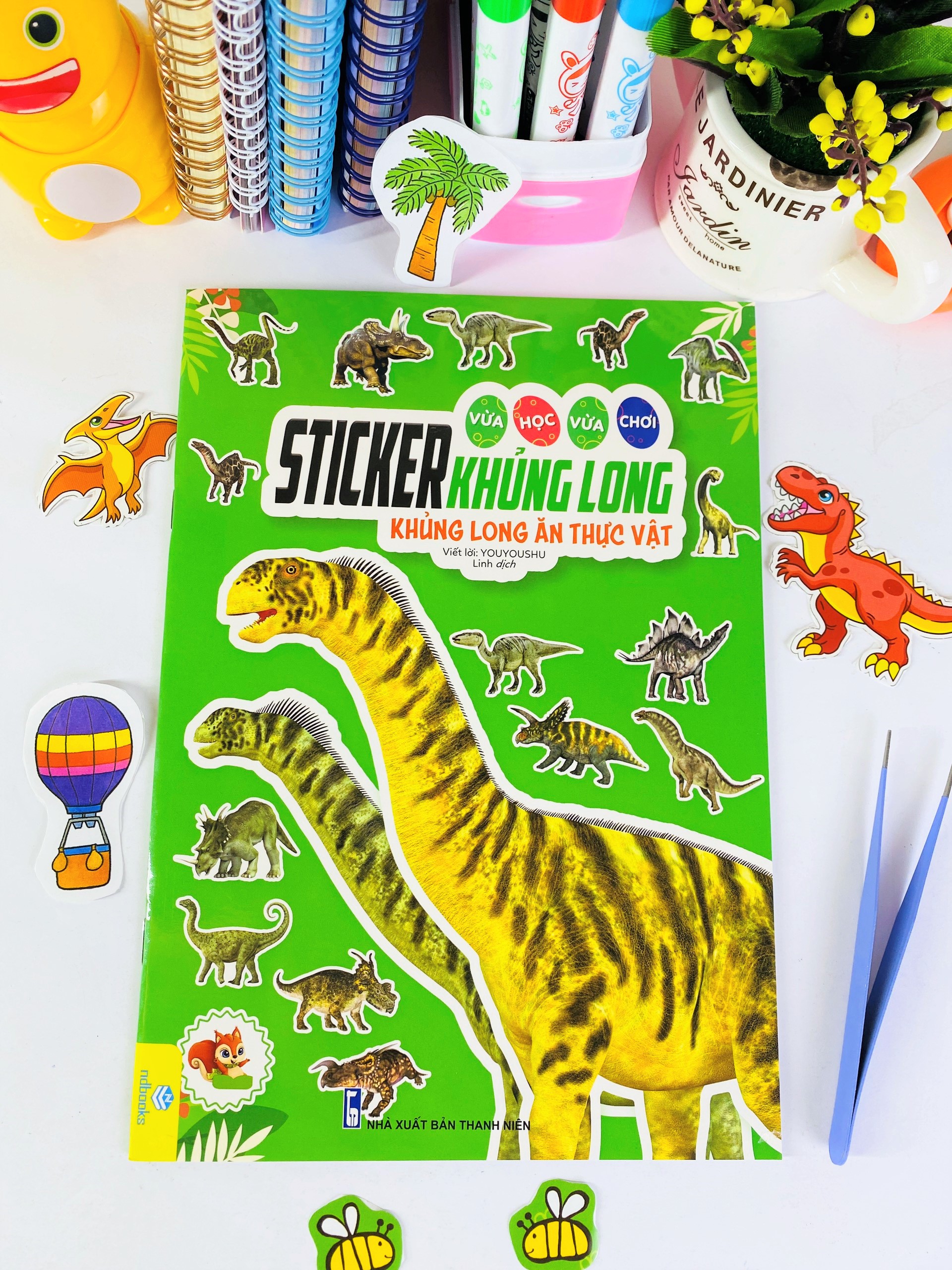 Sách - Trọn bộ 8 cuốn Sticker Khủng Long - Vừa Học Vừa Chơi - ndbooks