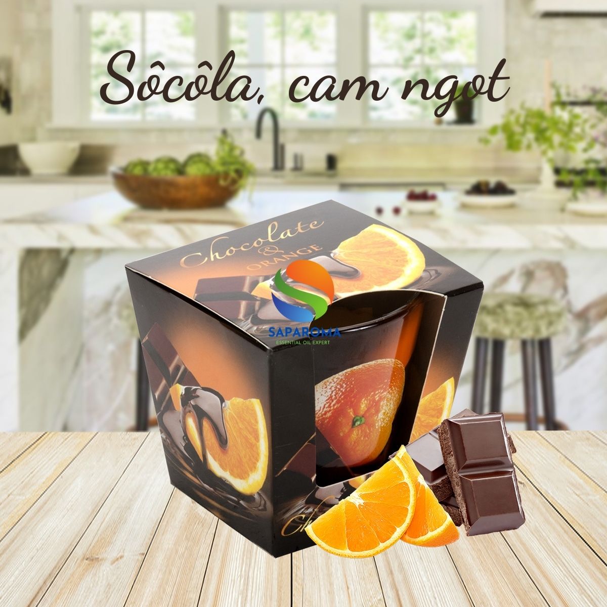 Ly nến thơm tinh dầu Bartek Chocolate 115g QT3575 - sôcôla anh đào, cam ngọt, nến trang trí, thơm phòng, thư giãn, hỗ trợ khử mùi