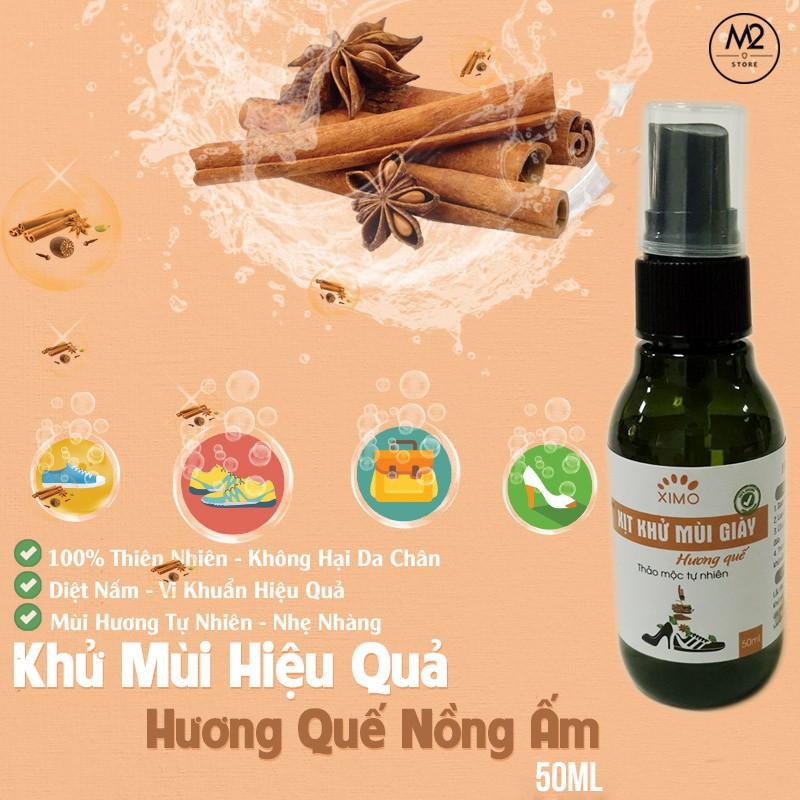 Xịt khử mùi hôi giày Hương Quế Nano Bạc XIMO đánh bay mùi hôi chân, giày, túi