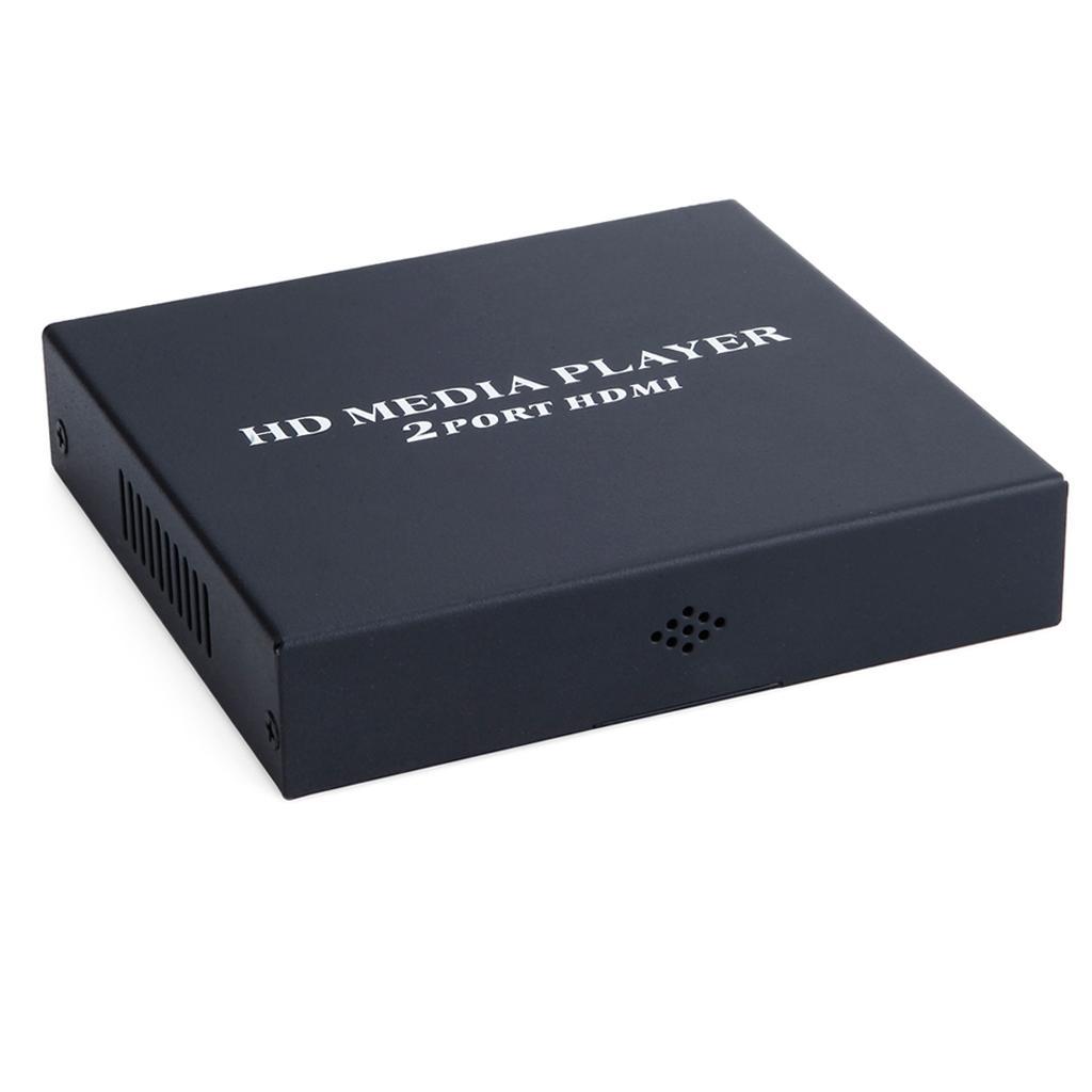 Portable HD 1080P Media Player with 2Ports HDMI/VGA/AV Outputs Black