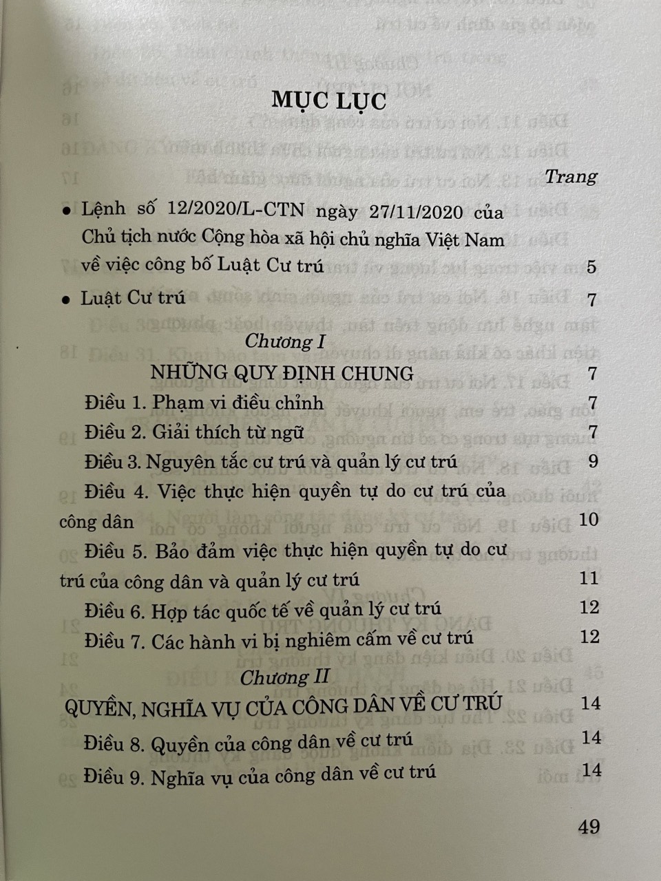 Luật Cư Trú