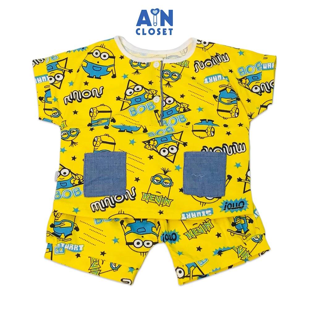 Bộ quần áo ngắn unisex họa tiết Minions thun cotton - AICDBTJ9XQ5U - AIN Closet