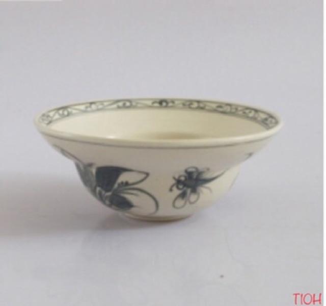 Set đĩa hoa mặt trời men rạn giả cổ vẽ tay