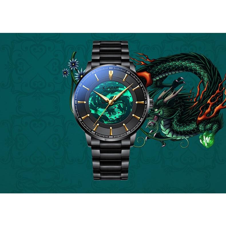 Đồng hồ nam chính hãng KASSAW K388-1 chống nước,chống xước,kính sapphire,Đồng hồ cơ (Automatic) ,dây kim loại thép không ghỉ 316,hàng mới 100%