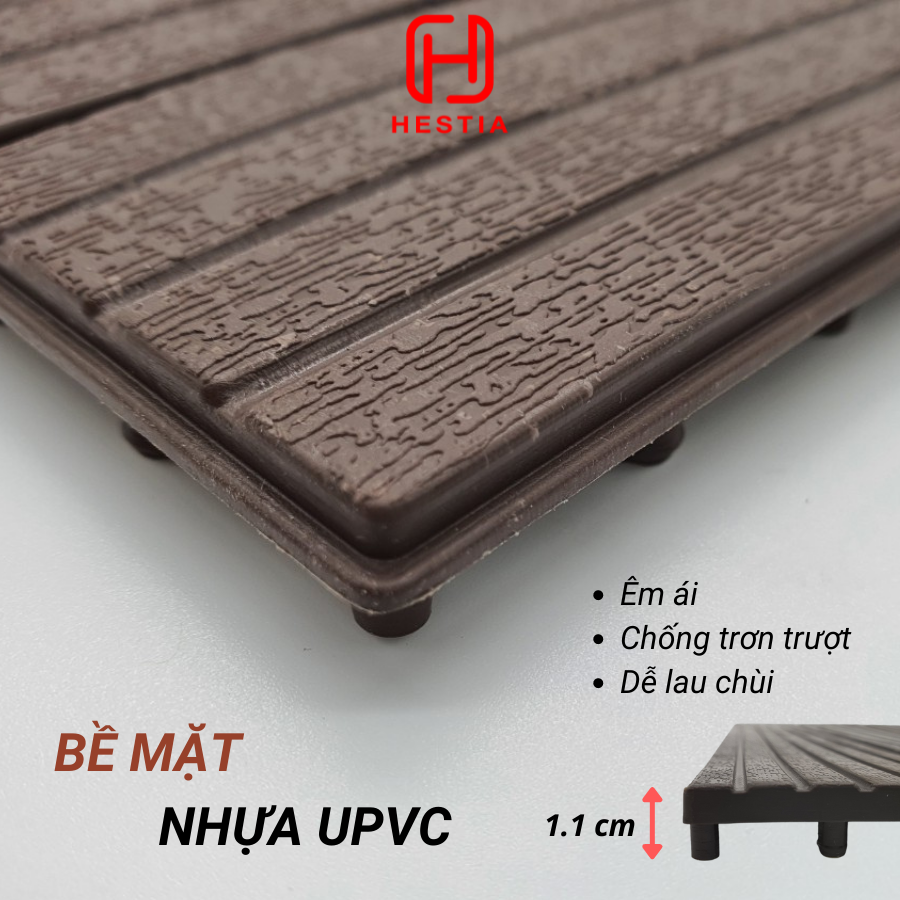 Vỉ nhựa lót sàn 12 NAN - Phong cách mới - Chống trơn trượt ban công, bể bơi, sân thượng, sân vườn, nhà tắm, quán cafe.
