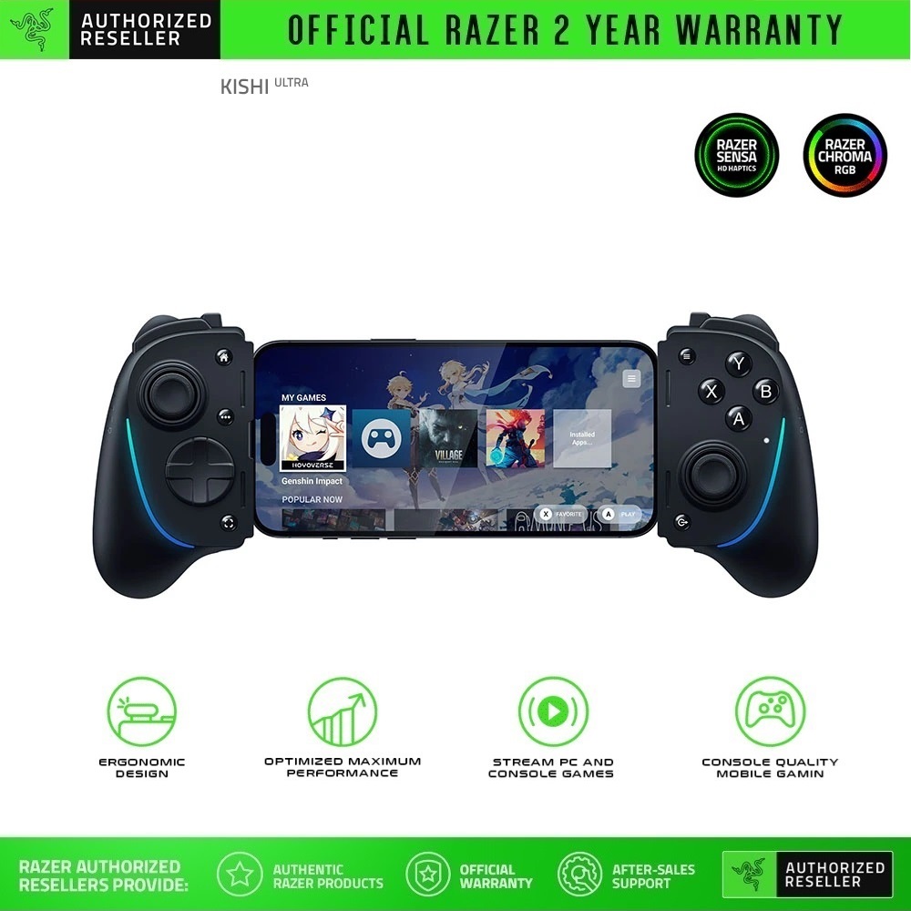 Tay cầm điện thoại Razer Kishi Ultra - USB C Gaming Controller for Android, iPhone, and iPad Mini_Mới, hàng chính hãng