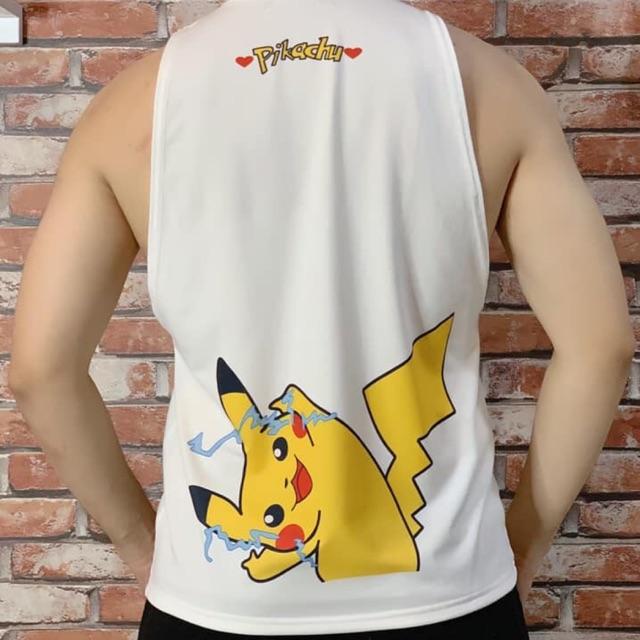 Áo thun tanktop ba lỗ piikachu chuẩn gym