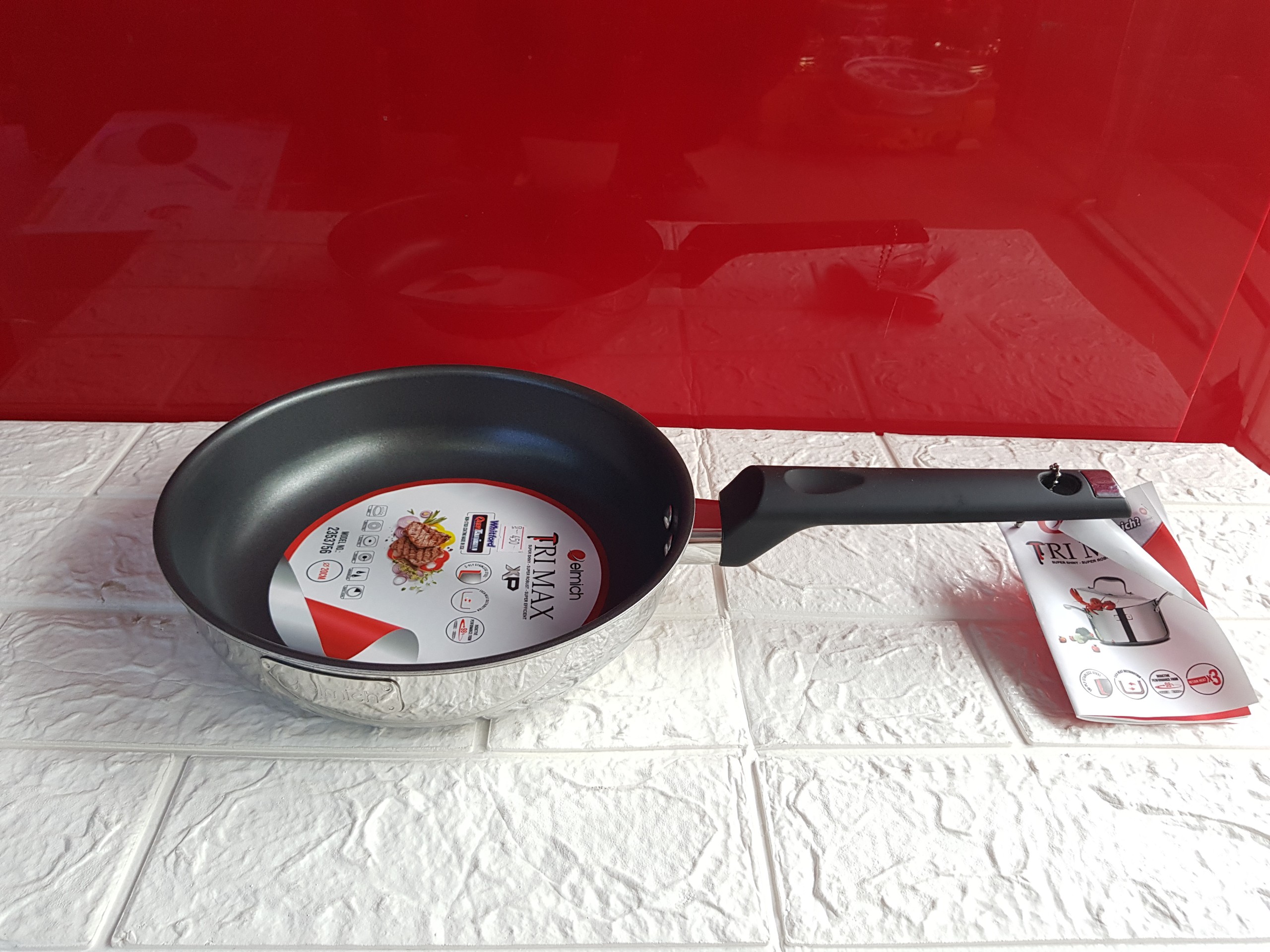 Chảo chống dính elmich Inox 2 lớp cao cấp đáy liền Trimax XP EL 3756 size 20cm