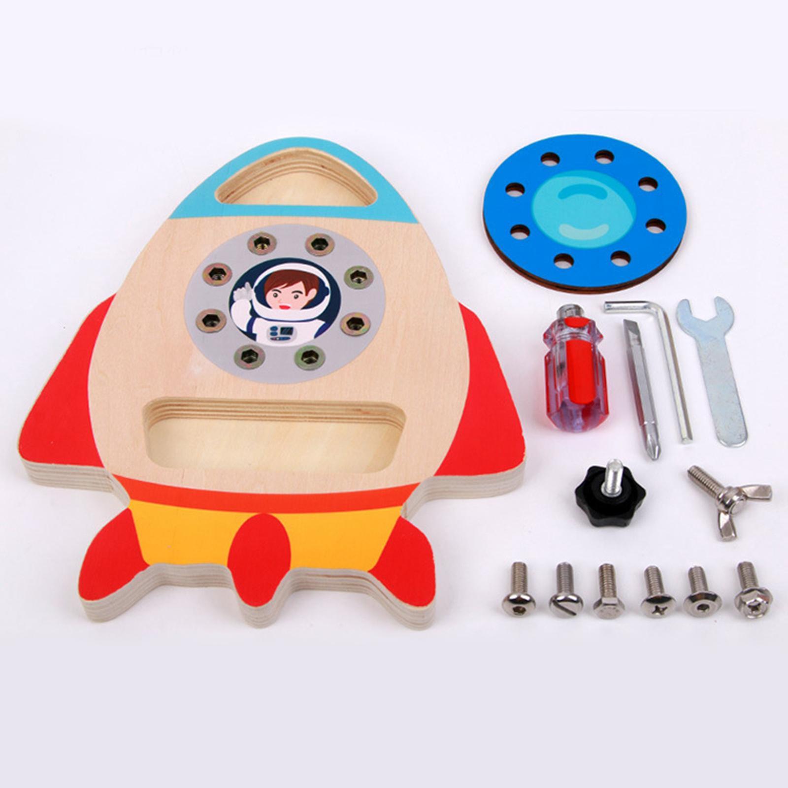 Rocket Shaped Screwdriver Board Set Develop Fine Motor Skills for Children