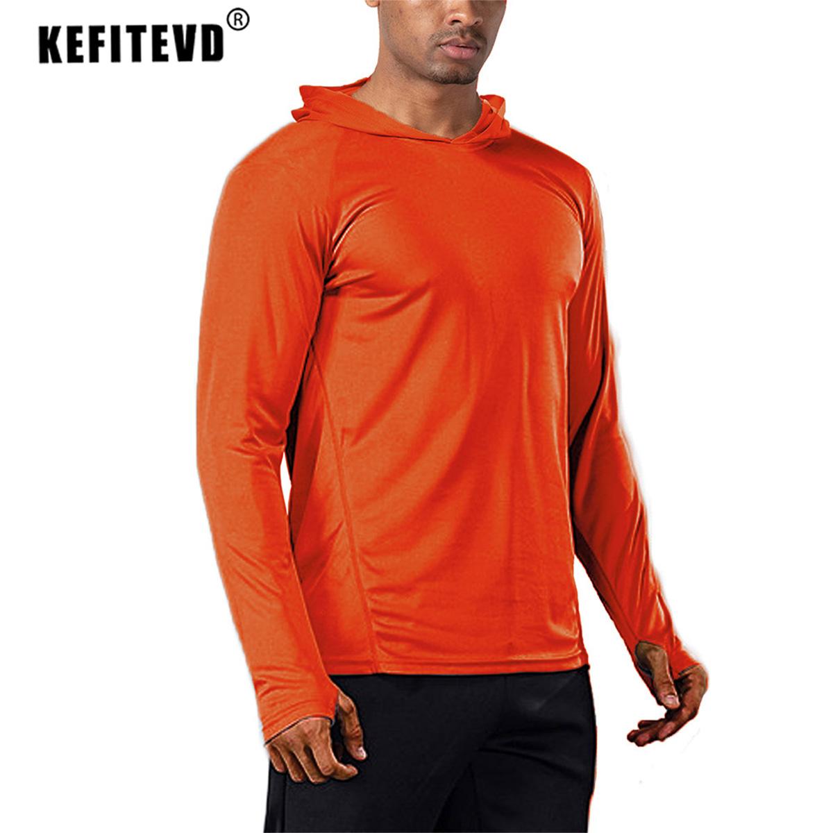 KEFITEVD Quick Dry Nam UPF 50 Áo thun dài tay Chống nắng/UV Áo thun đi bộ đường dài ngoài trời Áo chống nắng Áo sơ mi Áo hoodie nam Color: Mint Green Size: CN S