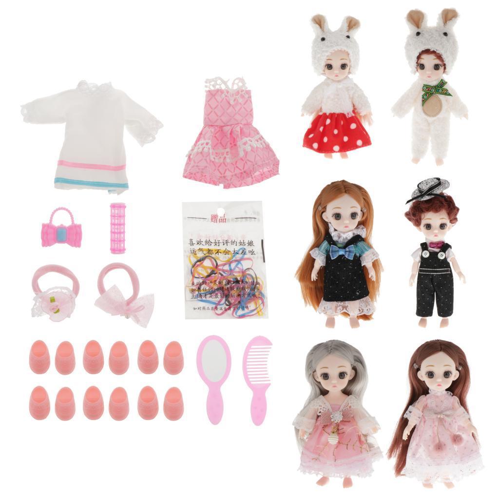 Fashion 6'' BJD Doll 3D Big Eyes Realistic Eyelash Girl Dolls Toys