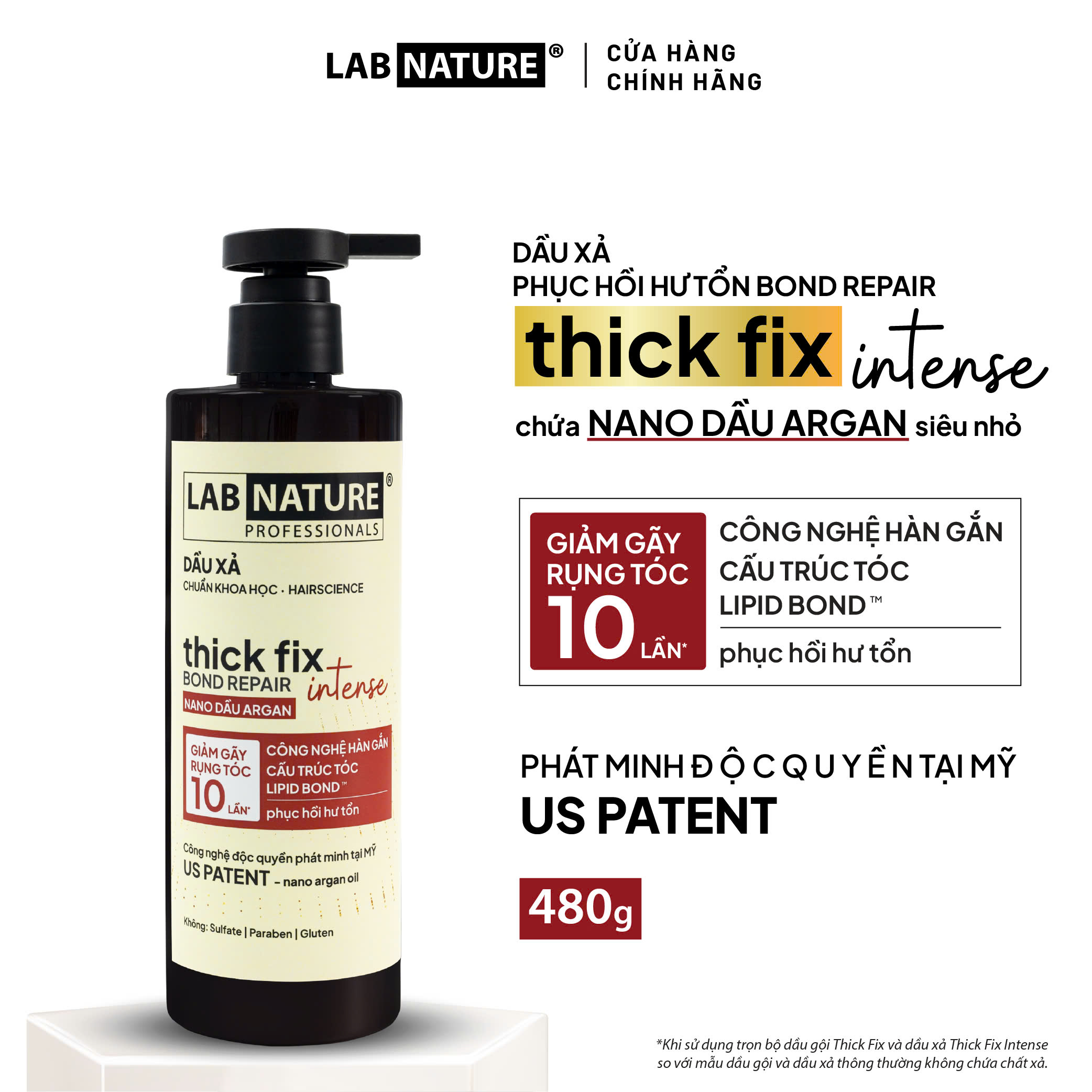 Dầu Xả Ngăn Rụng Tóc Lab Nature Thick Fix - Công Nghệ Hàn Gắn Cấu Trúc Tóc - 480G