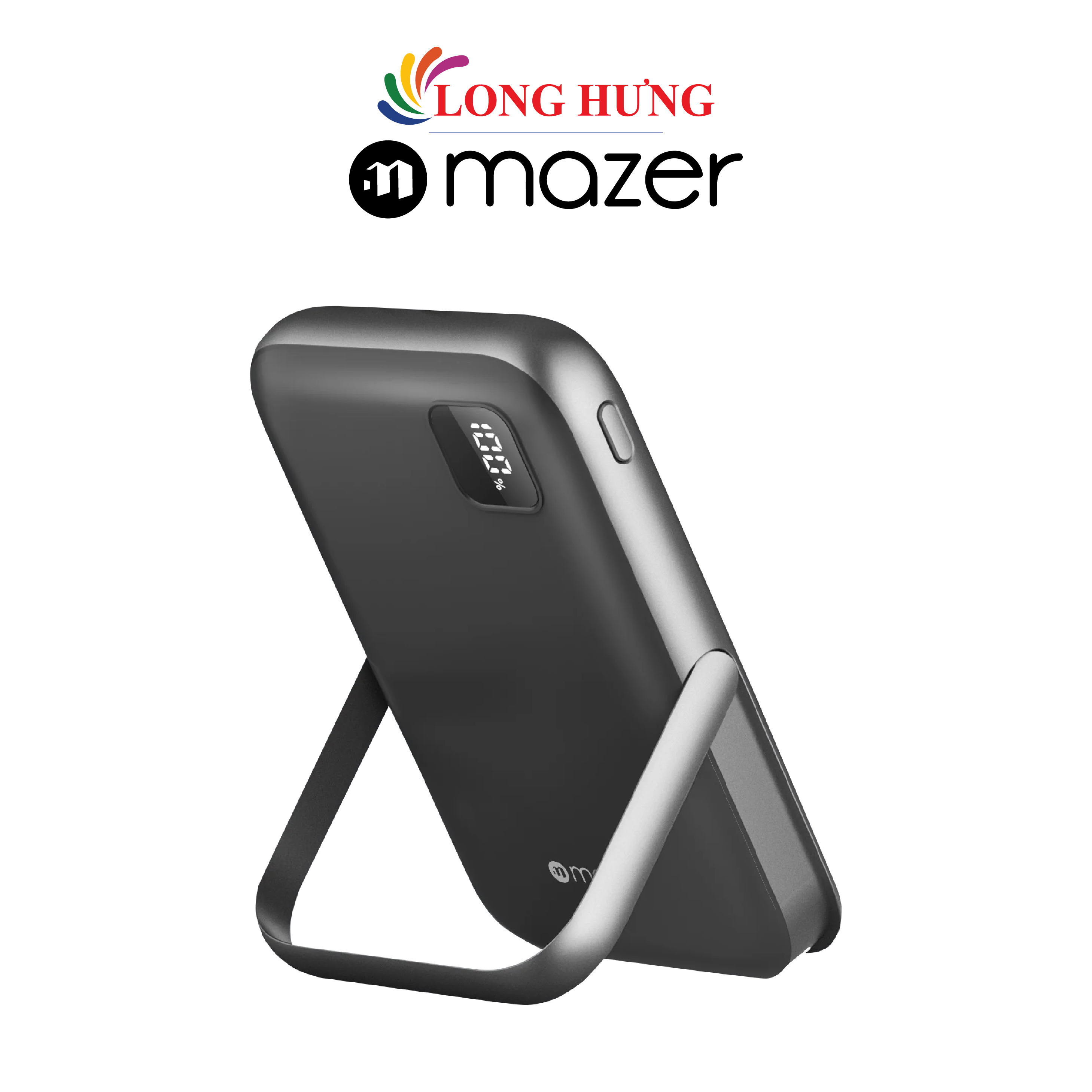 Sạc dự phòng kiêm sạc không dây Mazer Smallest MagAir 15W Charge.Stand 10000mAh PD20W M-MAGAIR16 - Hàng chính hãng
