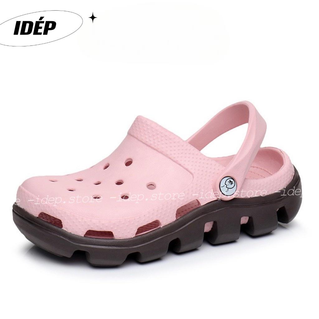 Dép Cross HỒNG unisex tặng 4 sticker- Giày sục siêu nhẹ đi mưa (Form nhỏ) iDÉP SL013