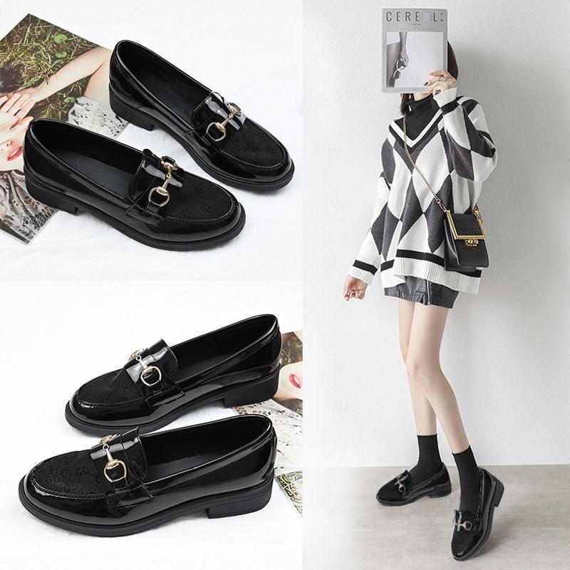 Small leather shoes female British style 2021 new Japanese jk flat-soled transparent net single shoes all-round student college style Korean version