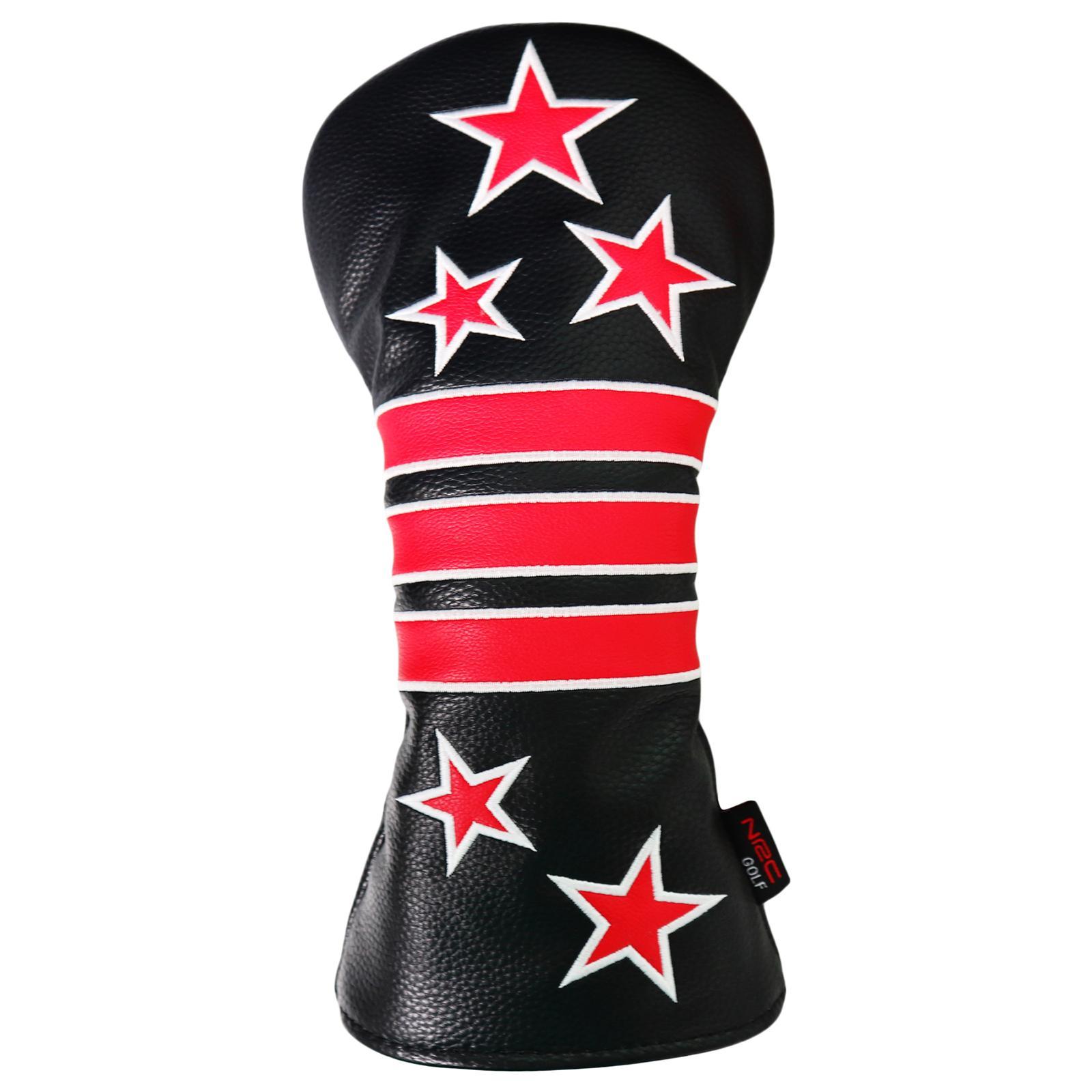 6x PU Golf Wood Headcover Club Drivers Head Covers Club Covers