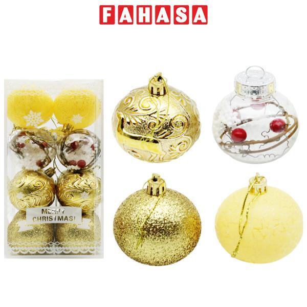 Hộp 16 Trái Châu Trang Trí Giáng Sinh - 6ADPLE16-E77 - Màu Vàng Gold