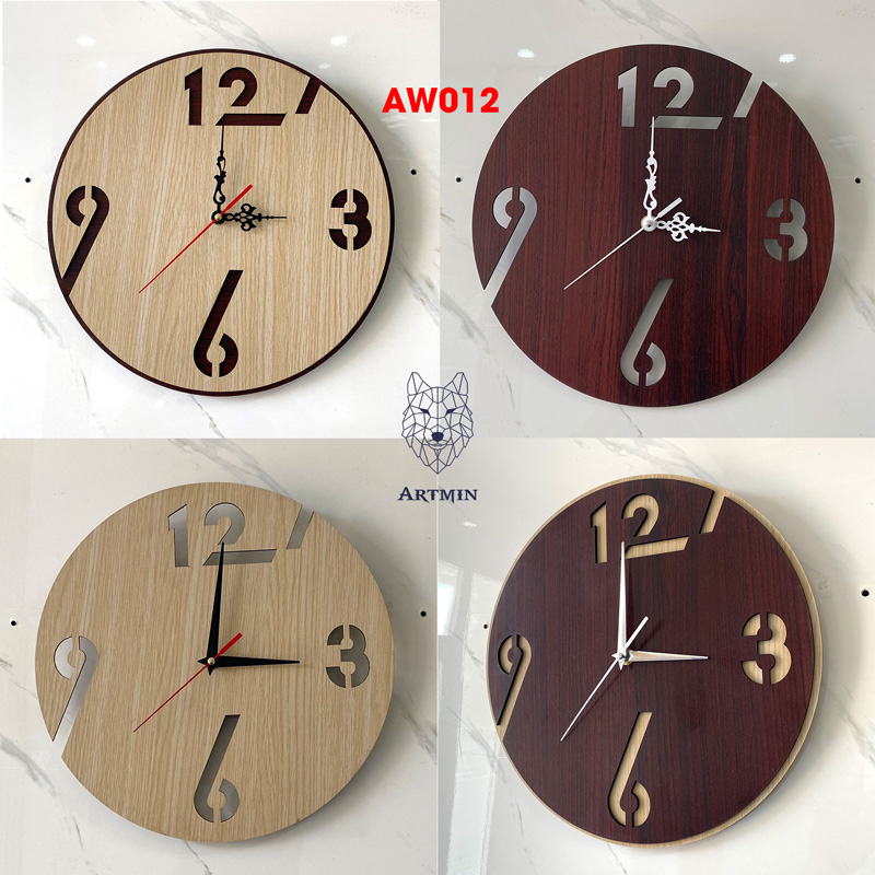 AW012 - Đồng Hồ Gỗ Treo Tường – Décor Trang Trí Phong Cách
