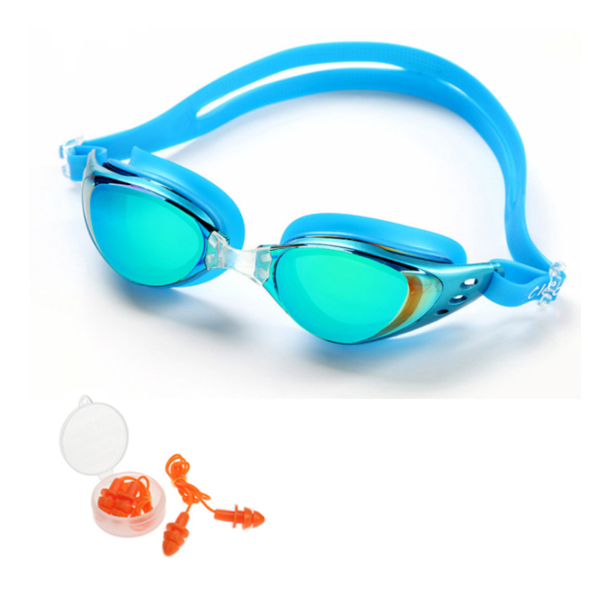 Kính Bơi Cleacco Polycarbonate Cao Cấp Chống Sương Mù , Tia Cực Tím Tặng Kèm Bịt Tai Và Đệm Mũi