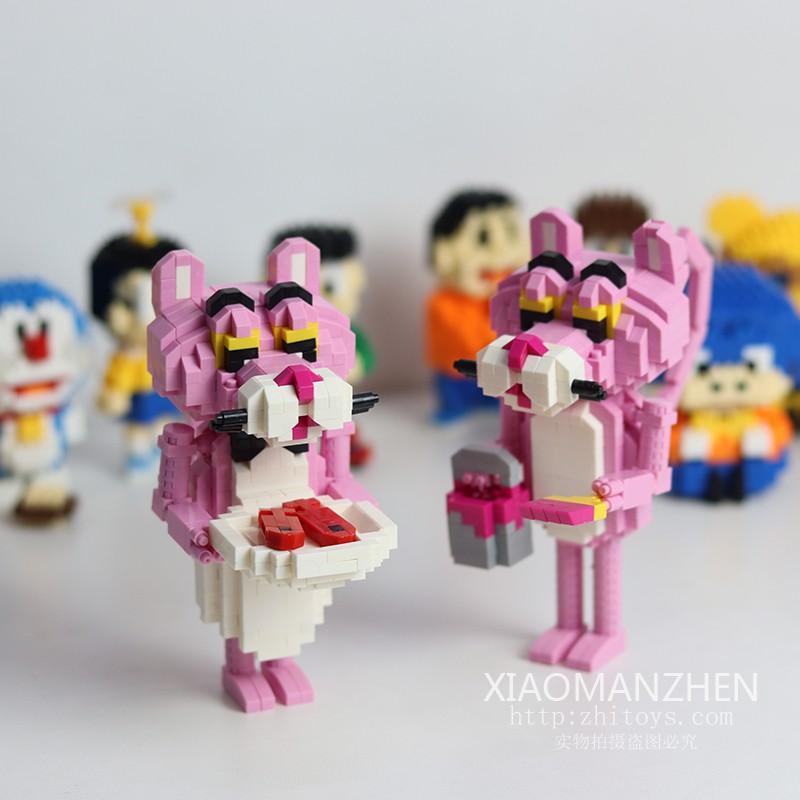 Đồ chơi Lego 3D báo hồng dễ thương có khớp tay mô hình lắp ráp pink panther quà tặng sinh nhật, quà tặng bạn trai bạn gái