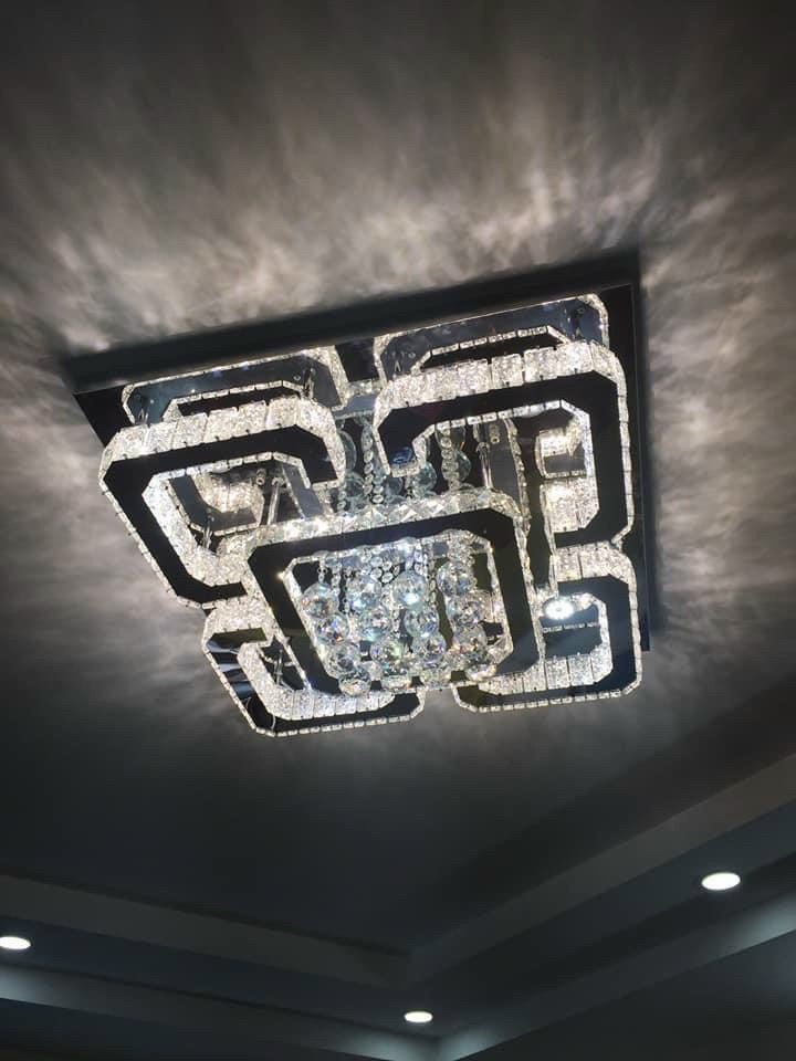 Đèn trần pha lê TUER D600 cao cấp trang trí nhà cửa hiện đại, sang trọng.